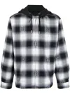 Givenchy Check-pattern Oversize Hooded Shirt Jacket In Black