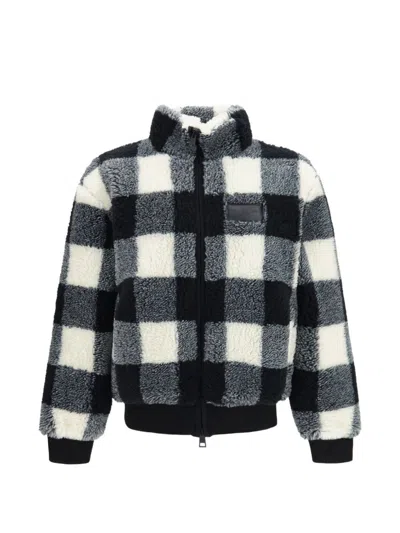 Givenchy Checked Bomber Jacket In Gray
