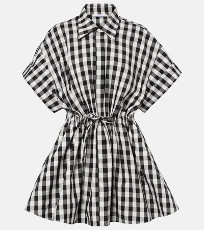 Givenchy Gingham A-line Mini Shirt Dress In Animal Print