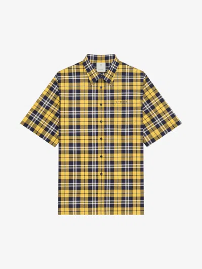 Givenchy Checked Shirt In Cotton In Dark Yellow