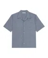 Givenchy Checkered Short-sleeved Cotton Shirt For Men In Blue
