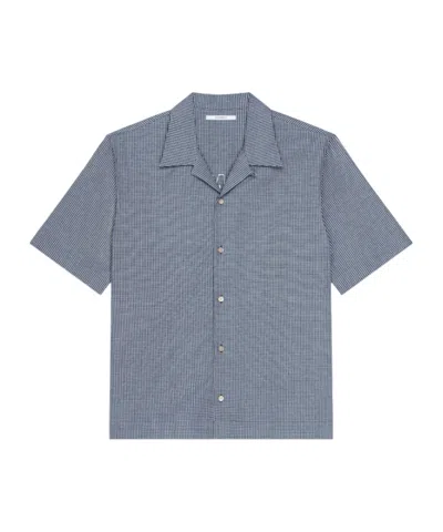 Givenchy Checked Shirt In Cotton With  Paris Embroidery In Blue