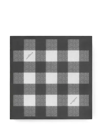 Givenchy Checked Square In Silk Georgette In Gray
