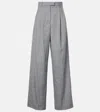 Givenchy Checked Wool Wide-leg Pants In Grau