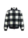 Givenchy Wool-blend Check-pattern Fleece Jacket In Blue
