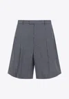 Givenchy Whiteblue Check Pattern Shorts In Blue