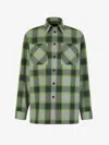 Givenchy Long-sleeved Plaid Shirt In Green