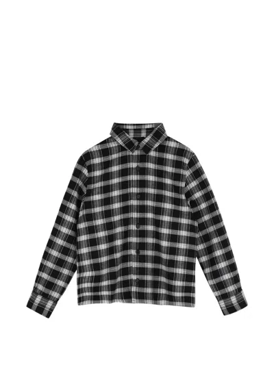 Givenchy Kids' Check-pattern Long-sleeve Shirt In Black