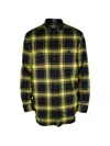 Givenchy Check-print Oversized-cut Shirt In Yellow