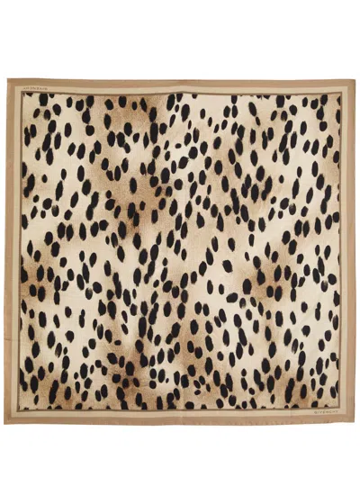 Givenchy Cheetah-printed Silk-satin Scarf In Leopard
