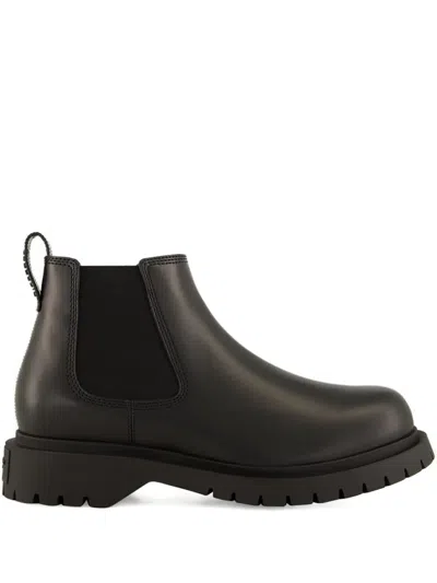 Givenchy Chelsea Brushed Leather Boots In Black