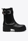 Givenchy Voyou Leather Buckle Chelsea Boots In Black