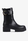 Givenchy Voyou Leather Buckle Chelsea Boots In Black