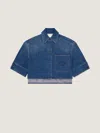Givenchy Chemise Cropped Cocoon En Denim Bleu Moyen In Blue