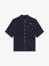 Givenchy Lapel Short-sleeved Shirt In Blue