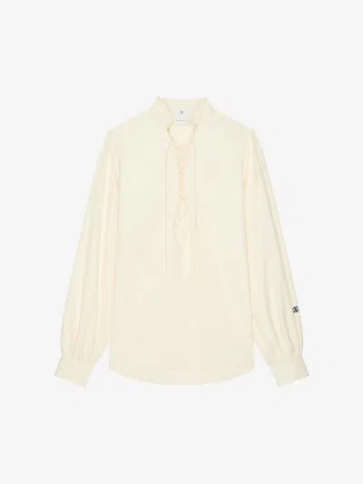 Givenchy Shirt In Silk With Laces With Hg Embroidery In White
