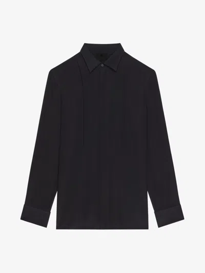 Givenchy Chemise En Soie Avec Plastron In Black