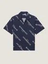 Givenchy Shadow Printed Shirt In Silk In Blue