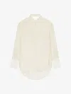 Givenchy Oversized Shirt In Silk And Linen With Draped Back In White