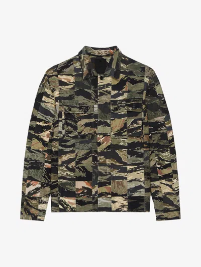 Givenchy Patchwork Shirt In Cotton With Camo Print In Red