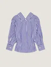 Givenchy Long Sleeve Striped Shirt Buttoned Cuffs Collar In Blue