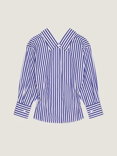 Givenchy Long Sleeve Striped Shirt Buttoned Cuffs Collar In Blue