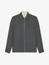 Givenchy Zipped Shirt In Wool In Grey