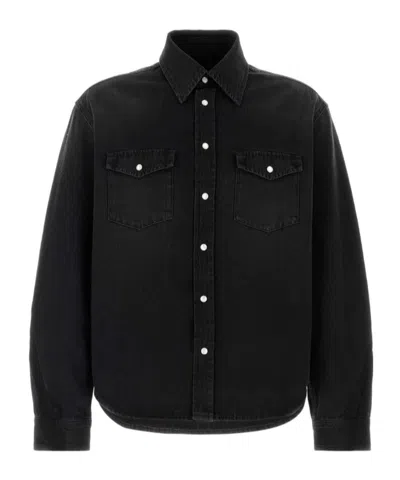 Givenchy Chest Pocket Denim Shirt In Black