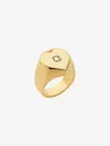 Givenchy Heart Mirror Signet Ring In Metal In Gold/silver