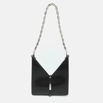 Pre-owned Givenchy Chian Cut Out Black Leather Shoulder Bag