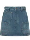 Givenchy Denim Skirt Featuring Belt Loops Pockets Stitching In Blue