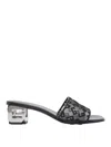 Givenchy Logo Fabric Sandals Sculpture Heel In Negro