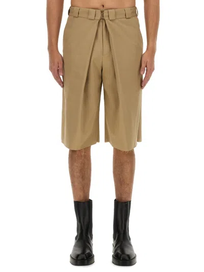 Givenchy Cotton-blend Shorts With Front Pleats In Neutral