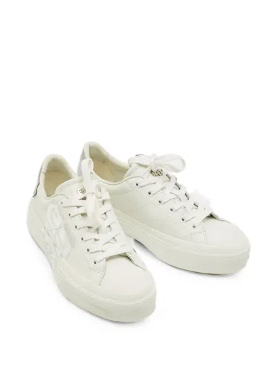 Pre-owned Givenchy Chito City Leather Sneakers In White