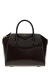 Givenchy Chocolate Leather Small Antigona Handbag In Brown
