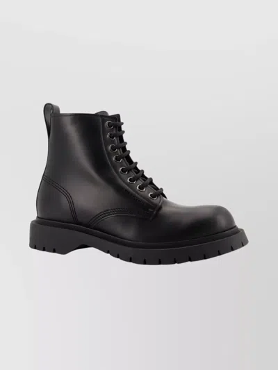 GIVENCHY CHUNKY SOLE LEATHER ANKLE BOOTS WITH PULL TAB