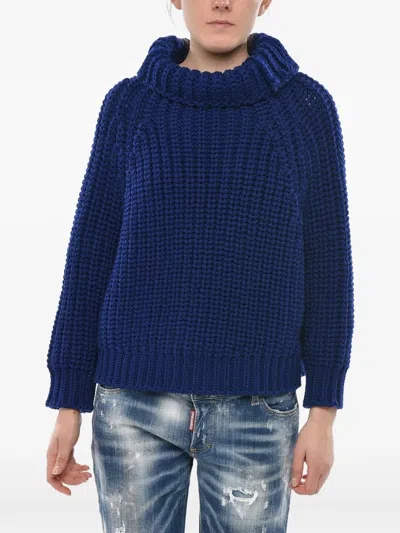 Givenchy Chunky-knit Turtleneck Sweater In Blue
