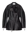 Givenchy Cinched Biker Jacket In Leather In Black