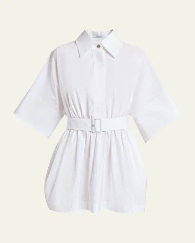 Givenchy Cinched Waist Mini Shirtdress In White