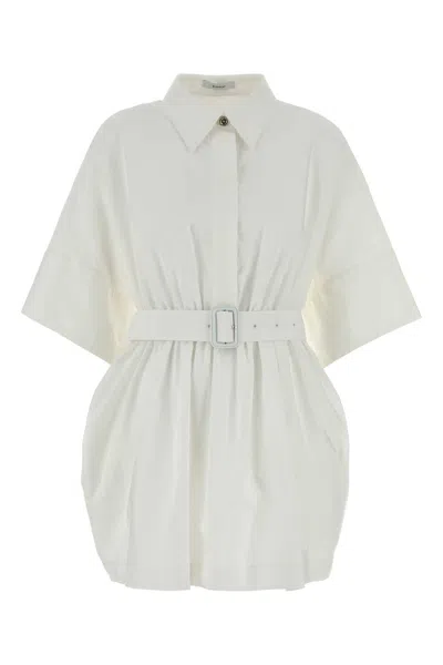 Givenchy Cinched Waist Shirt Dress In White