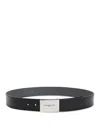 Givenchy Metal Plaque Leather Belt In Gray