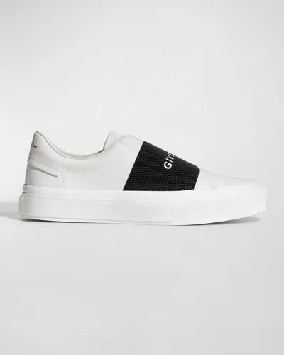 Givenchy City Court Logo Slip-on Sneakers In White/black
