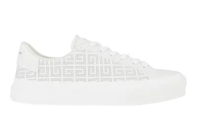 Pre-owned Givenchy City In 4g Perforated Jacquard (women's) Sneakers In White