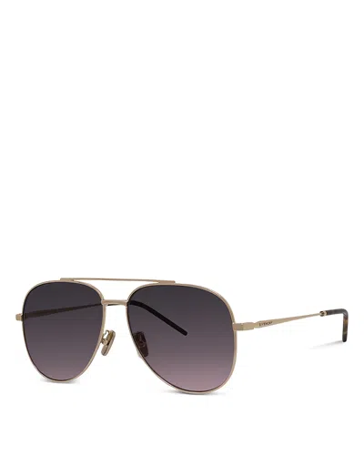Givenchy City Pilot Sunglasses, 58mm In Gold