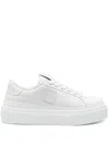 Givenchy City Leather Platform Sneakers In White