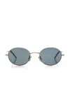 Givenchy City Round-frame Metal Sunglasses In Blue