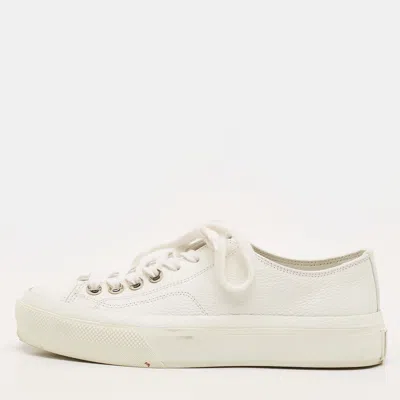 Pre-owned Givenchy City Size 37 White Leather Logo Low Top Sneakers