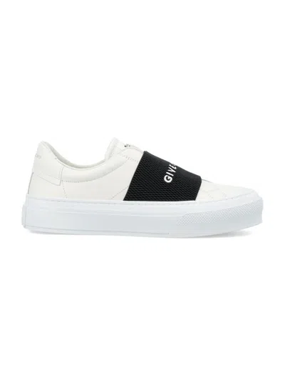 Givenchy City Sport Elastic Sneakers In White/black