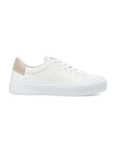 Givenchy City Sport Lace-up Sneakers In White/beige