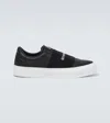 Givenchy Calfskin Leather Sneakers With Printed Logo And Contrasting Sole In Black